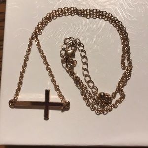 rose gold horizontal cross necklace